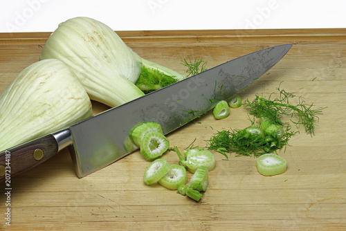 Fresh Fennel , Anise vegetable on white background