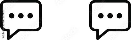 Simple black and white chat icons for website or app design