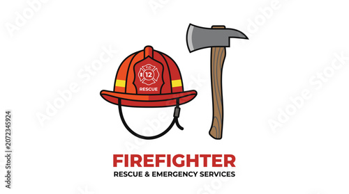 Cuadro en lienzo Firefighter Rescue Emergency Services Helmet.