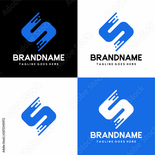 S tech science initial logo vector logo
