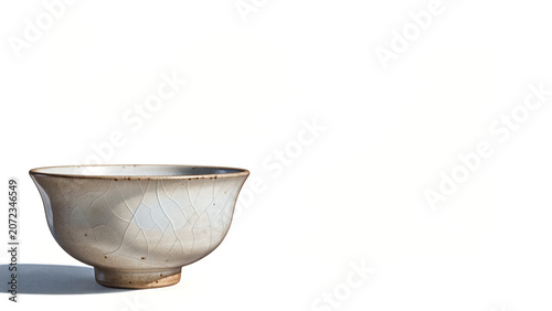 Side View Wabi-Sabi Japanese Chawan in Expansive Negative Space
