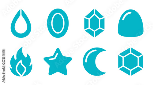 Valokuva Light blue miscellaneous magic and geometric icons.