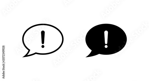 Exclamation speech bubble icon. Alert message symbol. Warning, caution chat sign