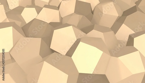 Abstract 3D geometric beige polygons background pattern.
