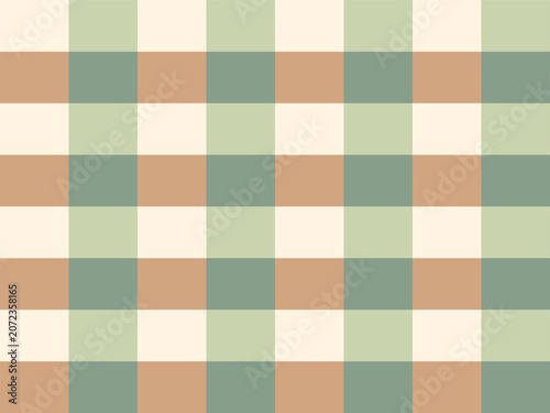 Soft Plaid Pattern: A cozy and inviting plaid pattern featuring a harmonious blend of cream, sage green, and light brown hues, perfect for a variety of textile and design applications.