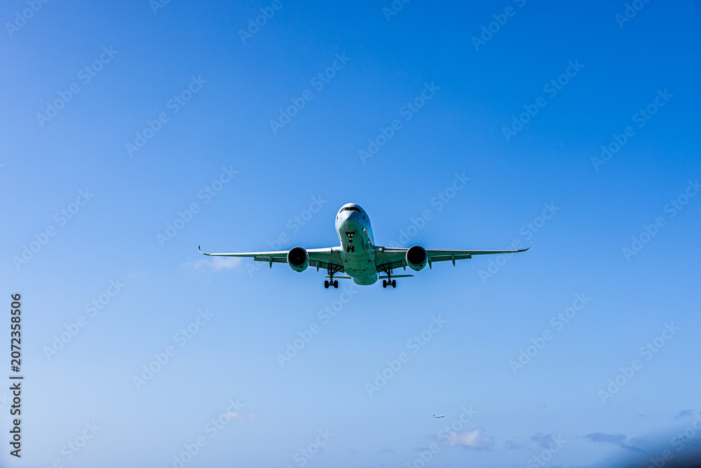 Fototapeta premium 伊良部島 着陸する旅客機