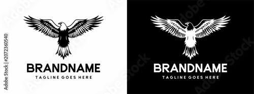 black and white eagle vector logo