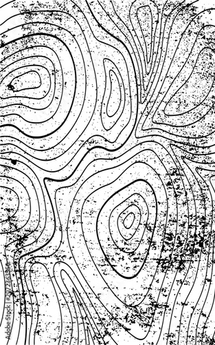 Foto Concept of a worn and damaged terrain topographic map