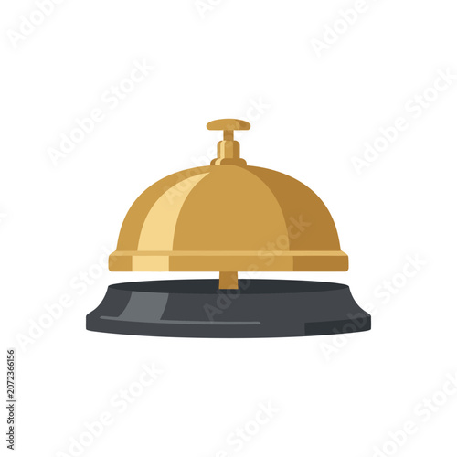 Golden Service Bell Icon - Symbol of Hospitality and Customer Assistance