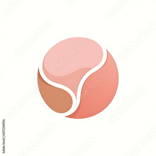 Coral Organic Circle Logo With White Branching Line Details