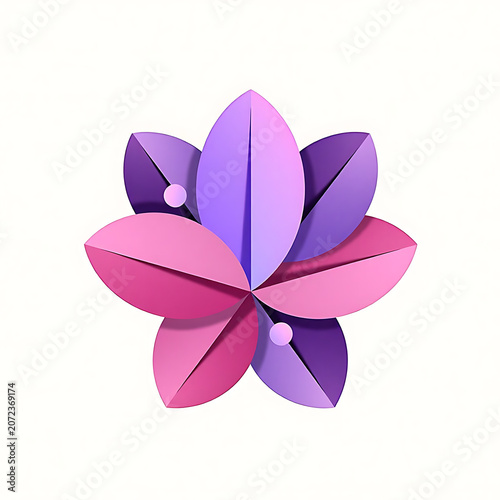 Colorful Lotus Flower Logo With Purple And Pink Gradient Petals