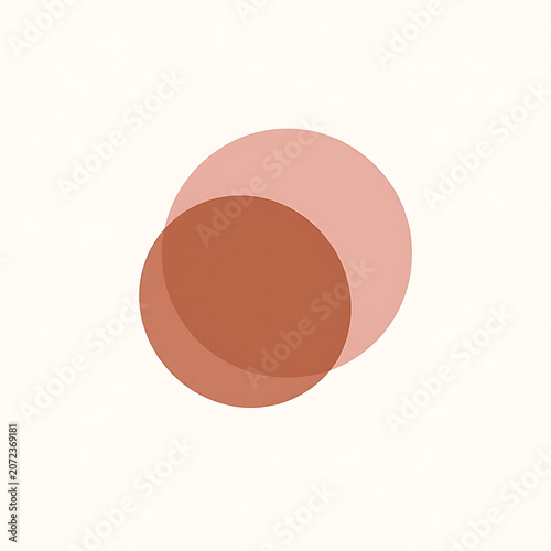 Overlapping Coral Circle Logo With Transparent Rounded Layers
