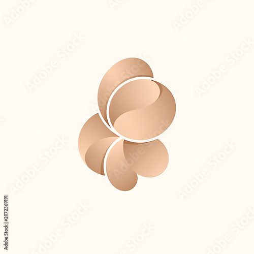 Copper Bubble Logo With Overlapping Circular Petal Cluster