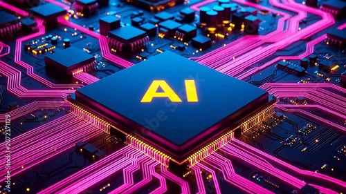 AI chip on circuit board