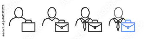 Fotografie The Ultimate employee Styles with Variations Line of icon set vector illustratio