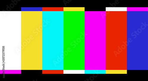 Vintage Television Color Bars Test Screen Background. Illustration Vector