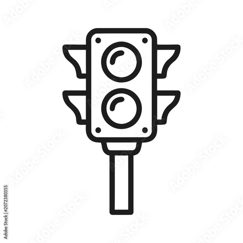 Simple Line Art Traffic Light Signal Indicator for Roadway Regulation
