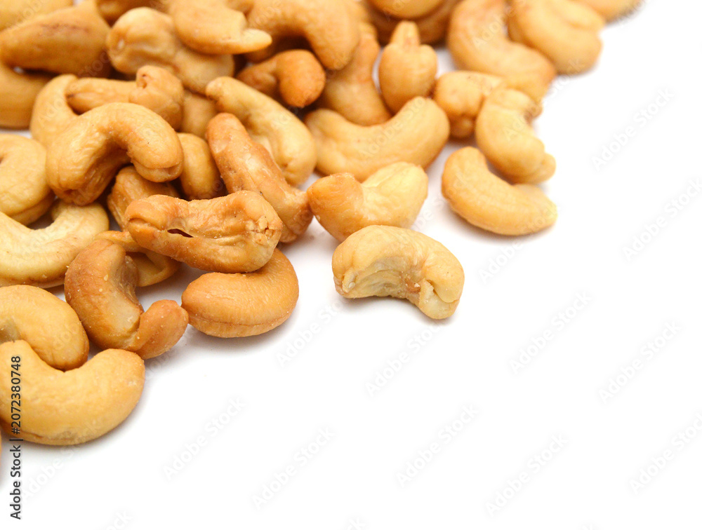 Fototapeta premium Cashew nuts on white background 