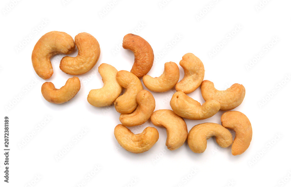 Fototapeta premium Cashew nuts on white background 