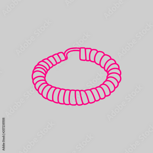 Pink spiral telephone cord vector graphic design
