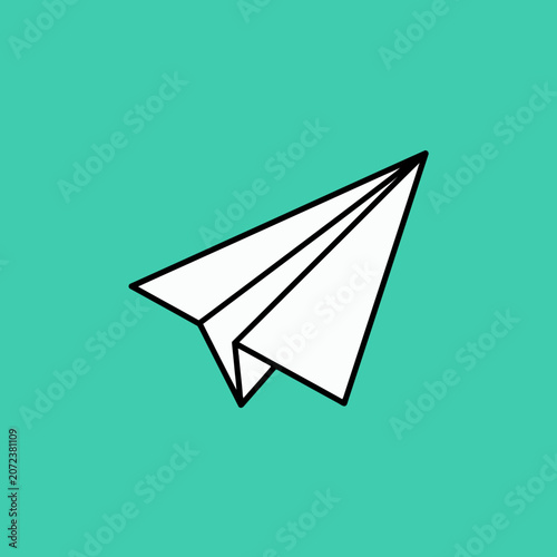 Paper airplane graphic design with clean lines