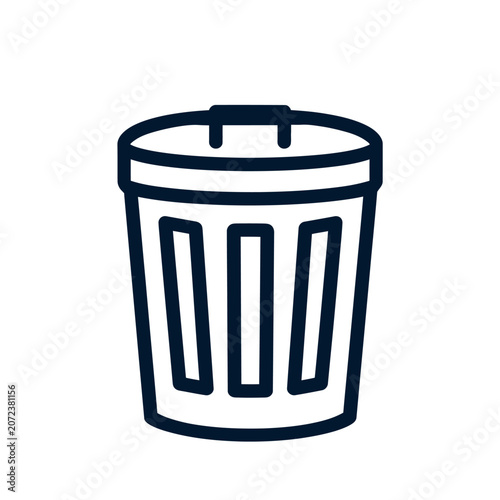 Simple vector icon of a generic trash can with clean lines