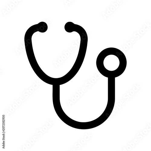 Simple Bold Outline Stethoscope Medical Diagnostic Instrument Icon