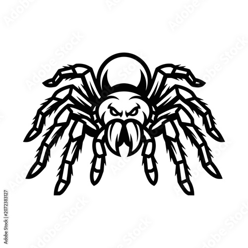 Aggressive Spider Mascot Icon, Tarantula Tattoo Design, Arachnid Vector Art