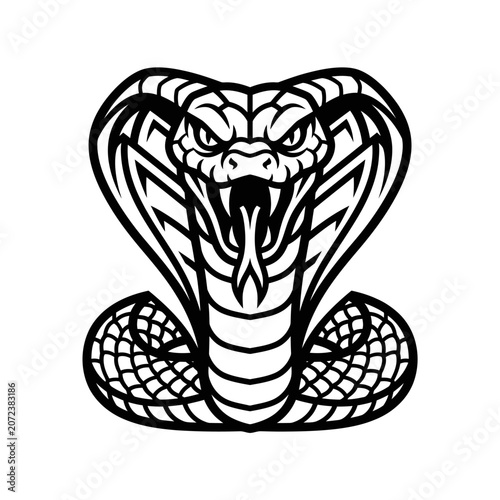 Fierce Cobra Snake Head Emblem - Aggressive Reptile Graphic