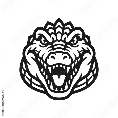 Fierce Alligator Head Logo - Aggressive Reptile Mascot Icon