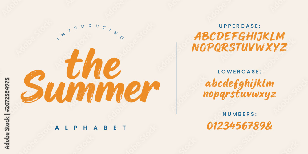Fototapeta premium The Summer warm summer vibe dry brush script font for tropical and lifestyle design projects