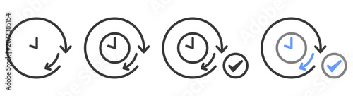 Photos The Ultimate overtime Styles with Variations Line of icon set vector illustratio