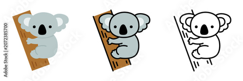 コアラのイラストセット ポップでかわいい動物