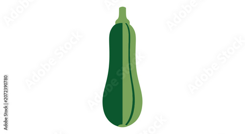 Obraz na płótnie Whole green zucchini squash vegetable vector icon.