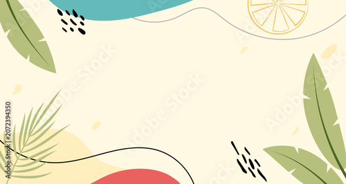 Minimal Summer Tropical Botanical Background