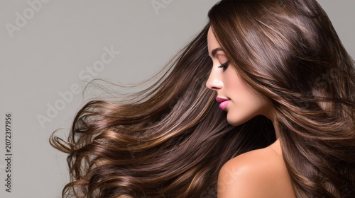 beautiful hair woman with stylish hairstyle, happy with beauty products, hair shampoo or conditioner, perfect healthy lovely shiny hair, fashion, modern, beauty, makeup, model, cosmetics