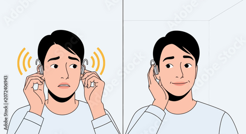 Hearing Aid User Before and After, Understanding Sound