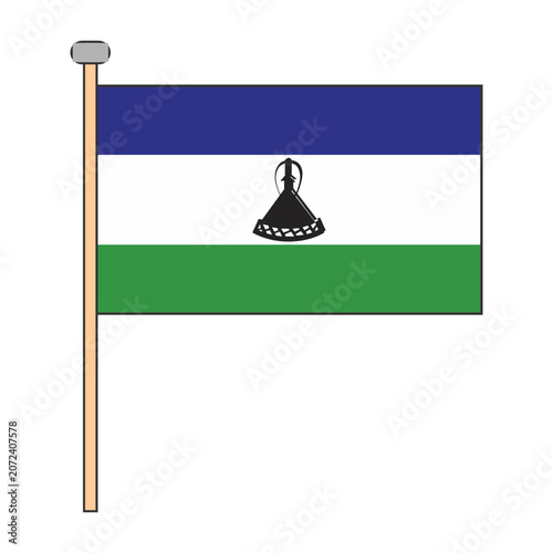 Lesotho Flag Pole Design