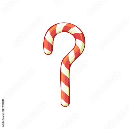 Candy Cane Shaped Question Mark Vector Illustration