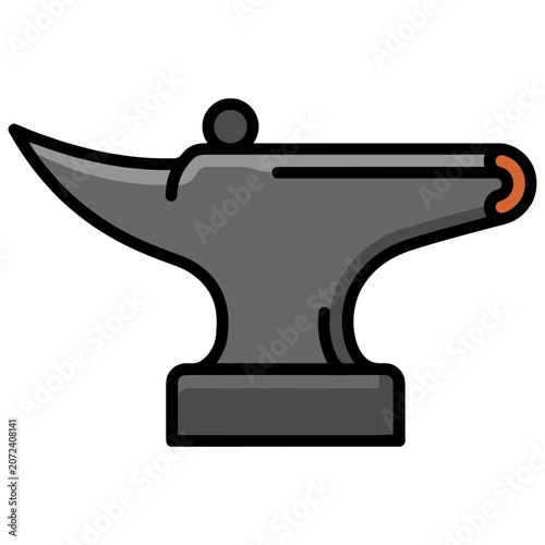Blacksmith Anvil Flat Vector Icon