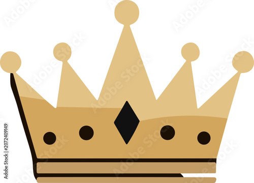 Tableau sur toile Golden Crown Illustration - Royal Symbol of Power and Authority