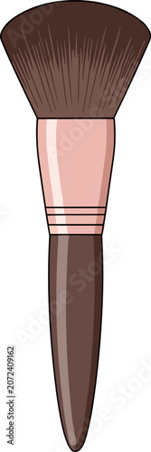 Fluffy Makeup Brush with Rose Gold Handle - Cosmetic Tool for Beauty Application