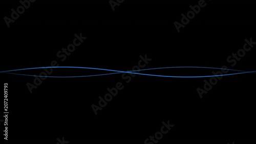 Blue Wavy Lines Crossing on Transparent Background, Looping Animation