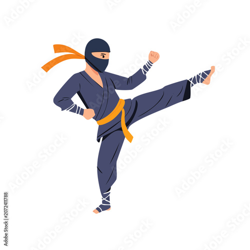 Vector illustration of a skier in motion