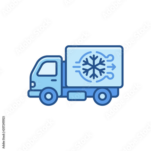 Refrigerated Delivery Truck Icon Representing Cold Chain Logistics and Temperature Controlled Shipping
