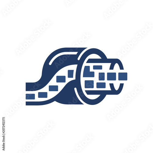 Minimalist Vector Icon Representing Fiber Optic Cable Data Transfer Technology