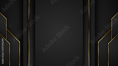 Art Deco Vertical Pillar Black Gold Particles Awards Trailer Titles Cinematic Openers Intro Luxury Background Loop