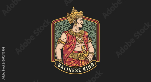 Foto Balinese King Traditional Costume Illustration.