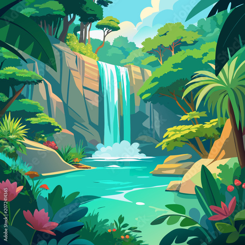 Tropical island with palm trees
