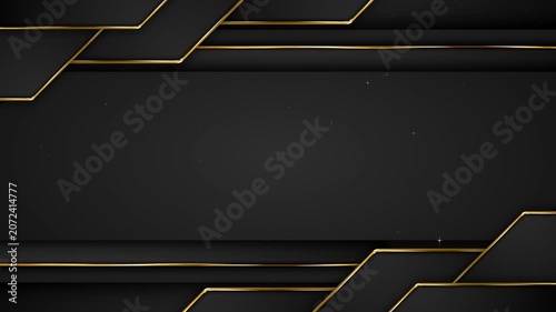Asymmetrical Angular Black Gold Tech Frame Particles Awards Trailer Titles Cinematic Openers Intro Luxury Background Loop